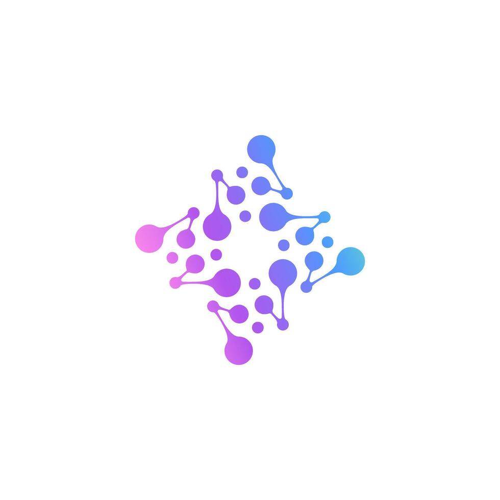 detail molecule, neuron logo biology science icon, floral vector