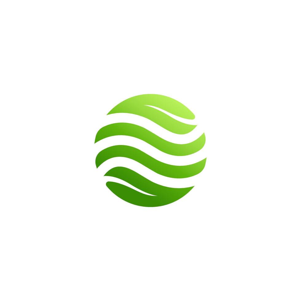 dynamic leaf wave nature fresh green colors. vector