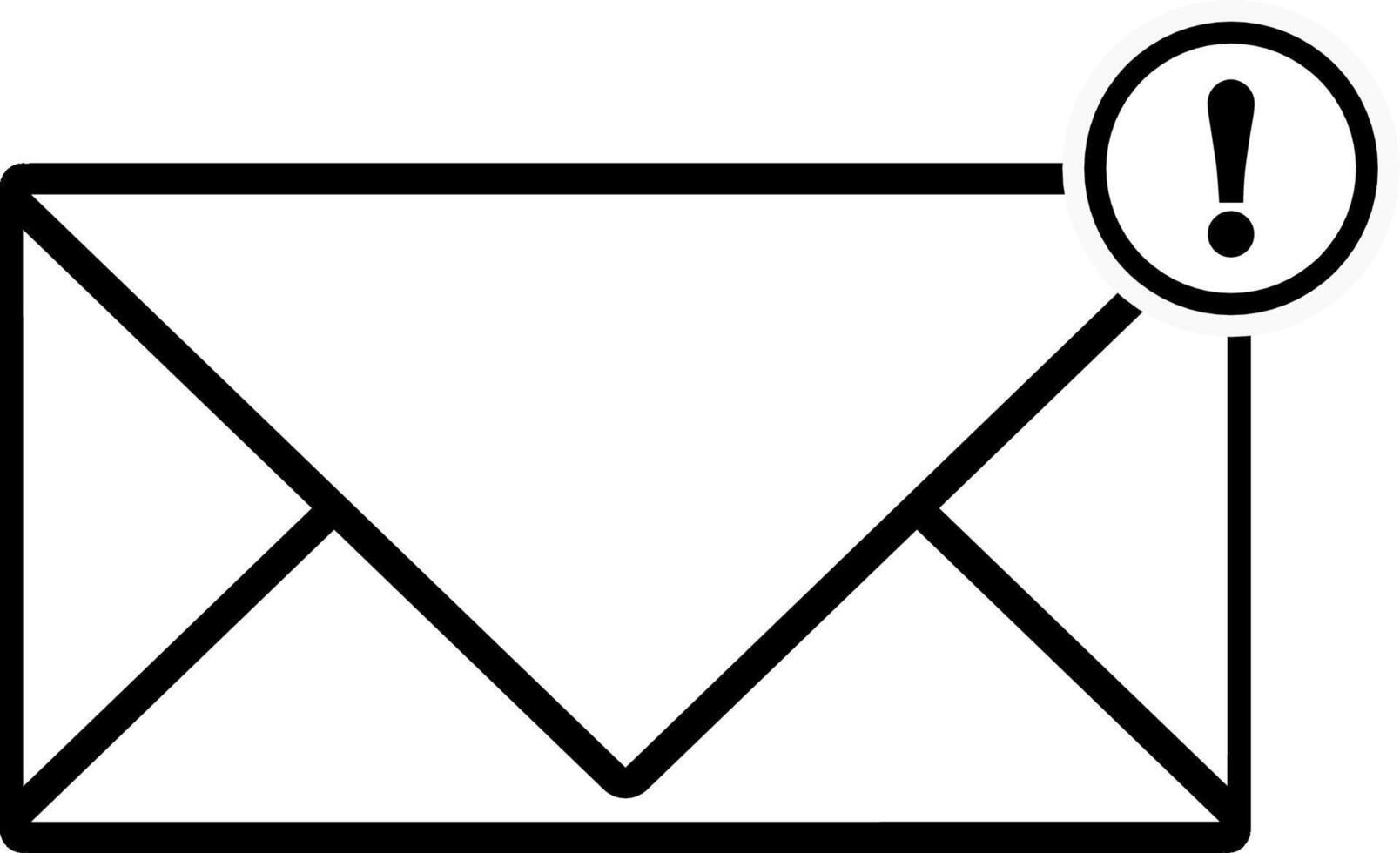 icon warning mail flat style icon vector