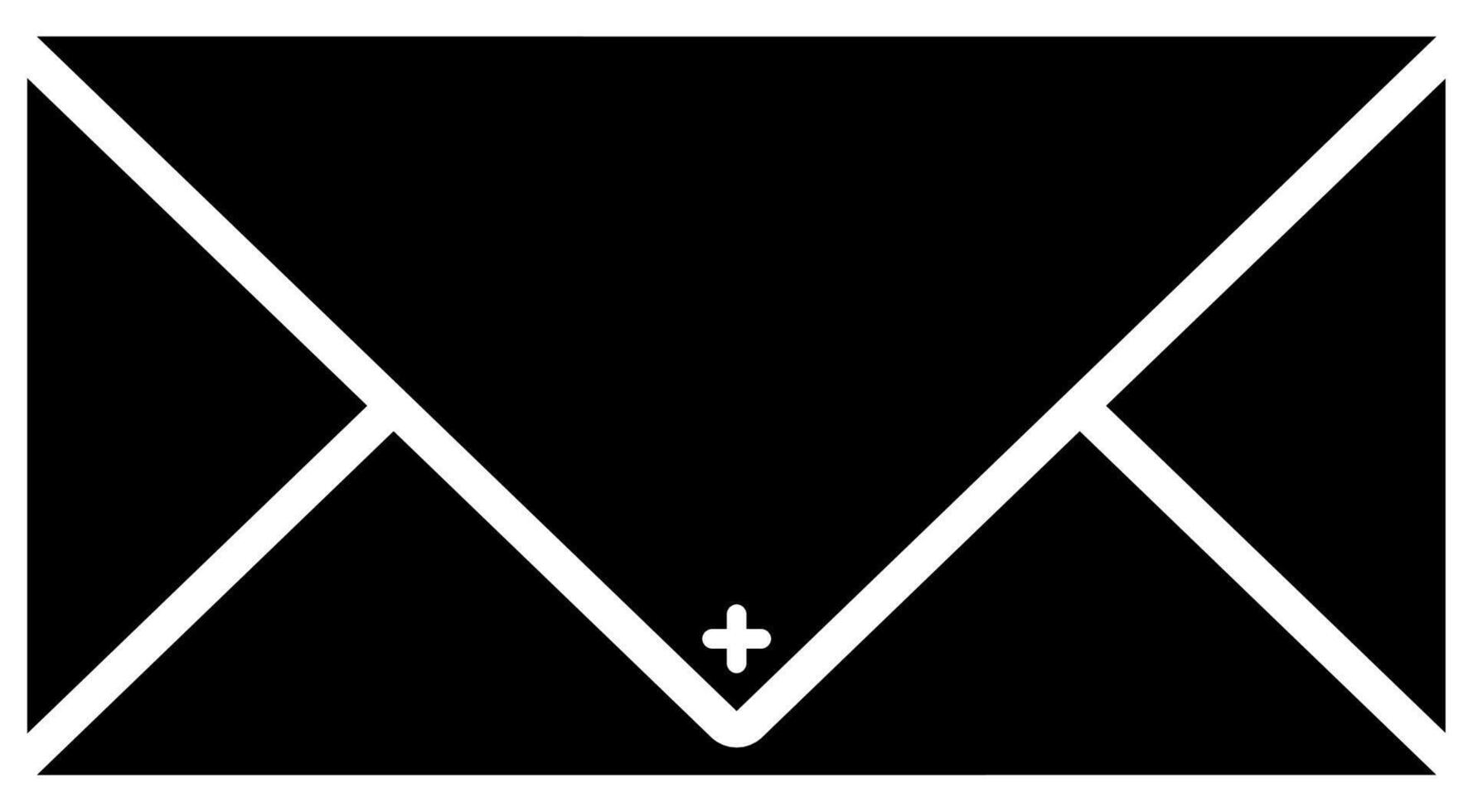 black simple icon of envelope vector