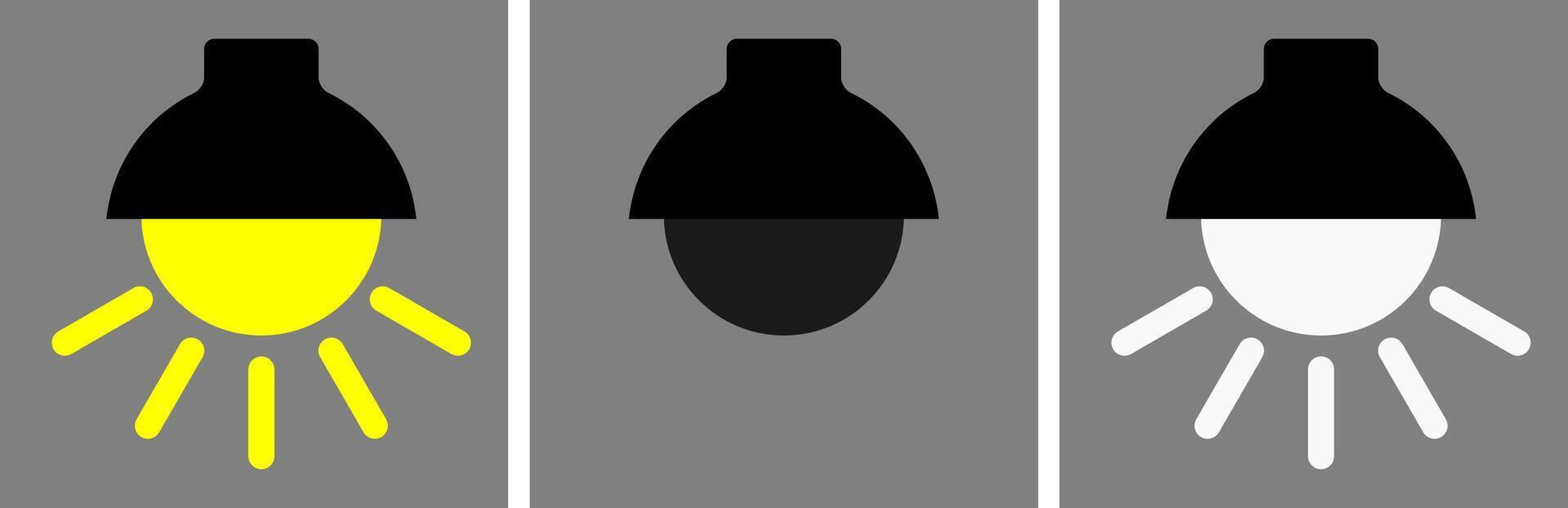 Light bulb icon icon set lamp with on and off ilustration vector