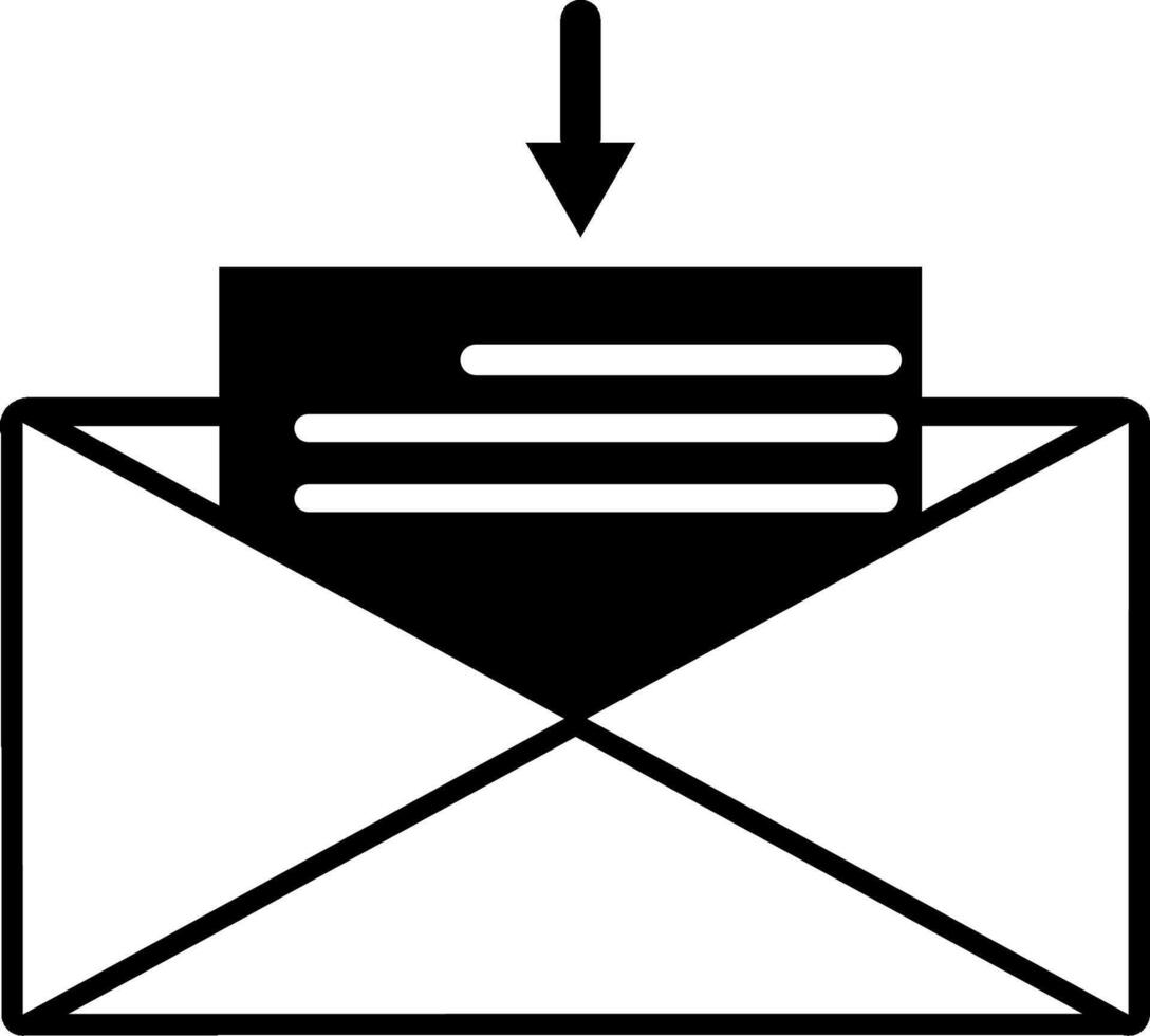 letter incoming in envelope icon, flat style icon vector