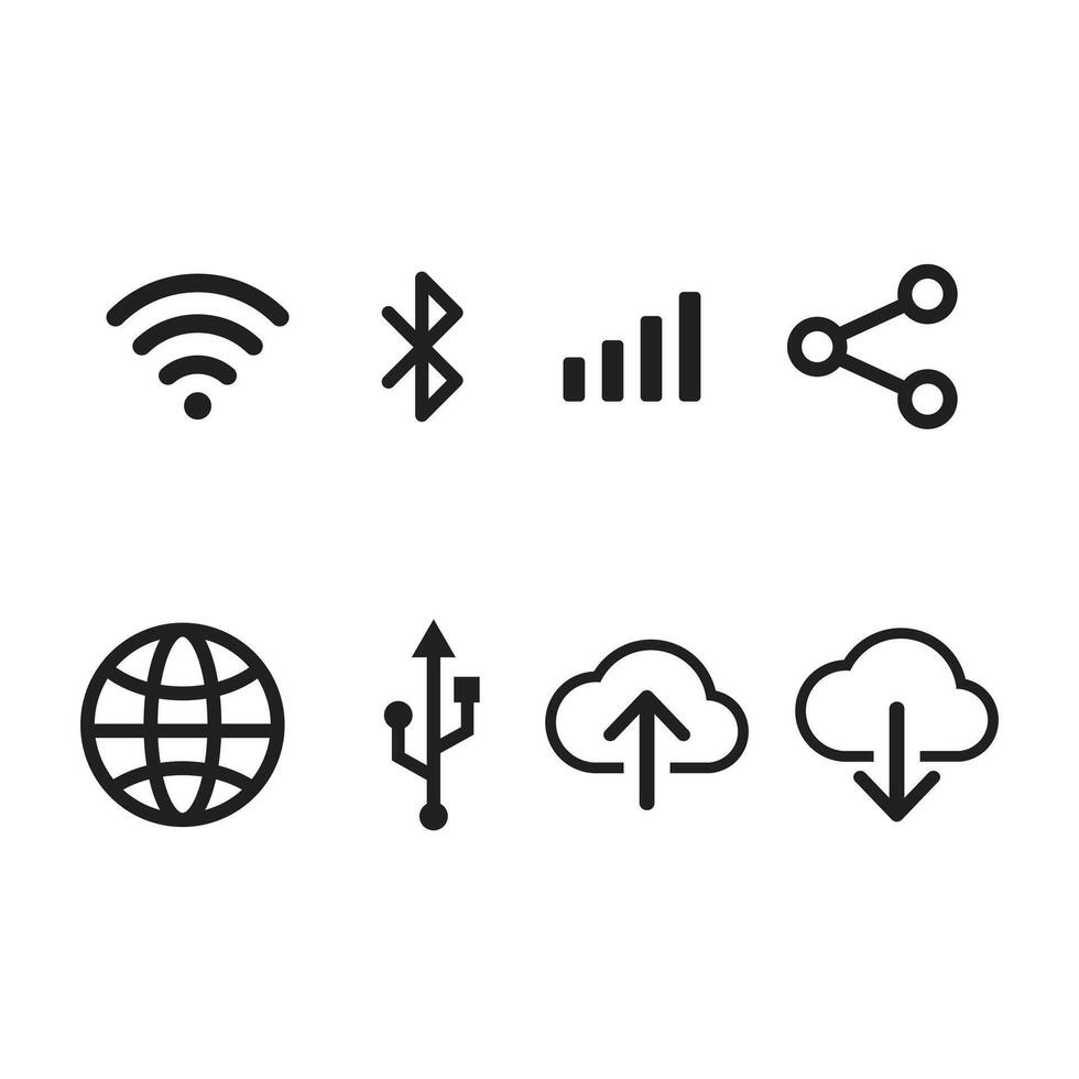 Connectivity and Technology Icons for Digital Communication vector