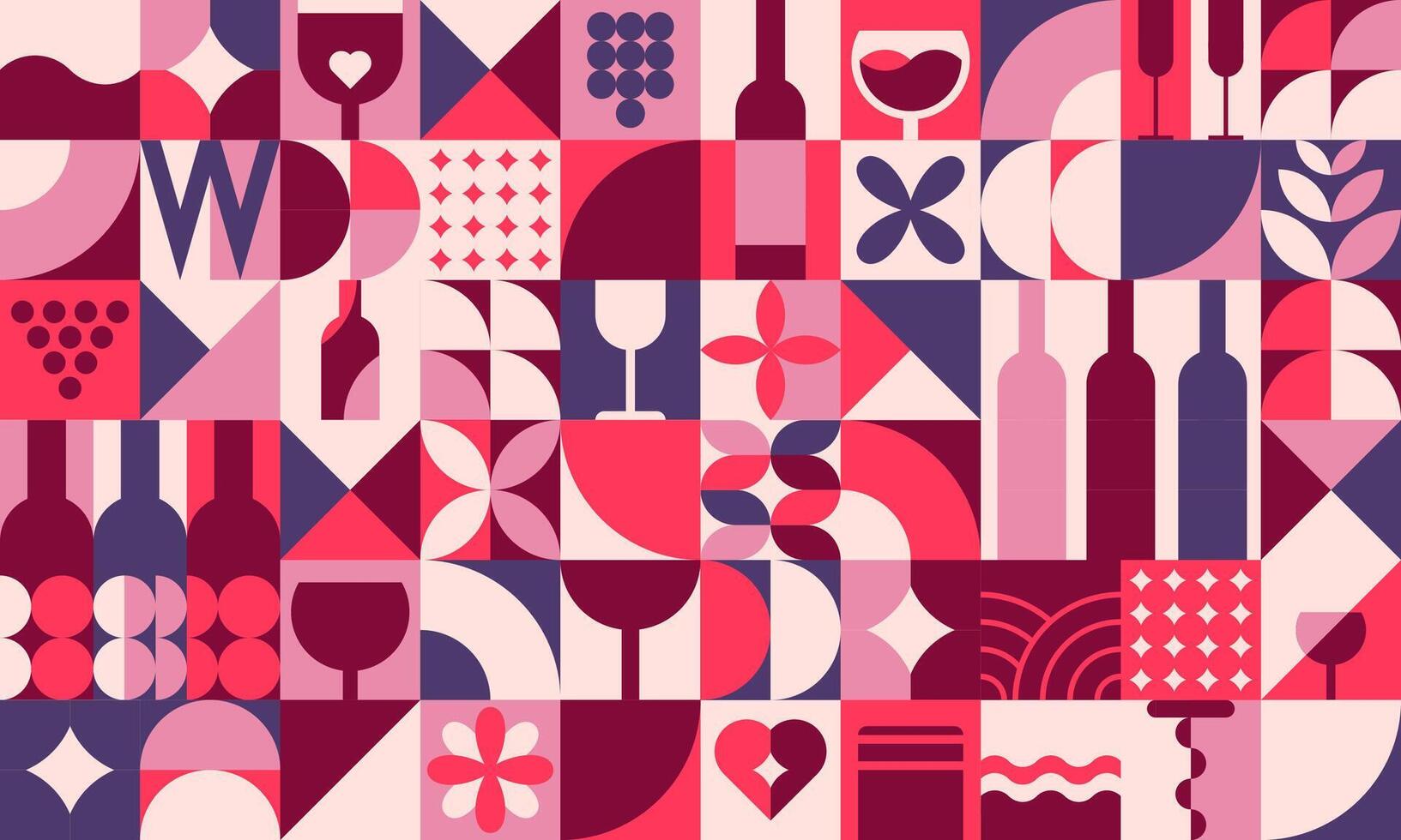 Geometric wine alcohol drink pattern background vector