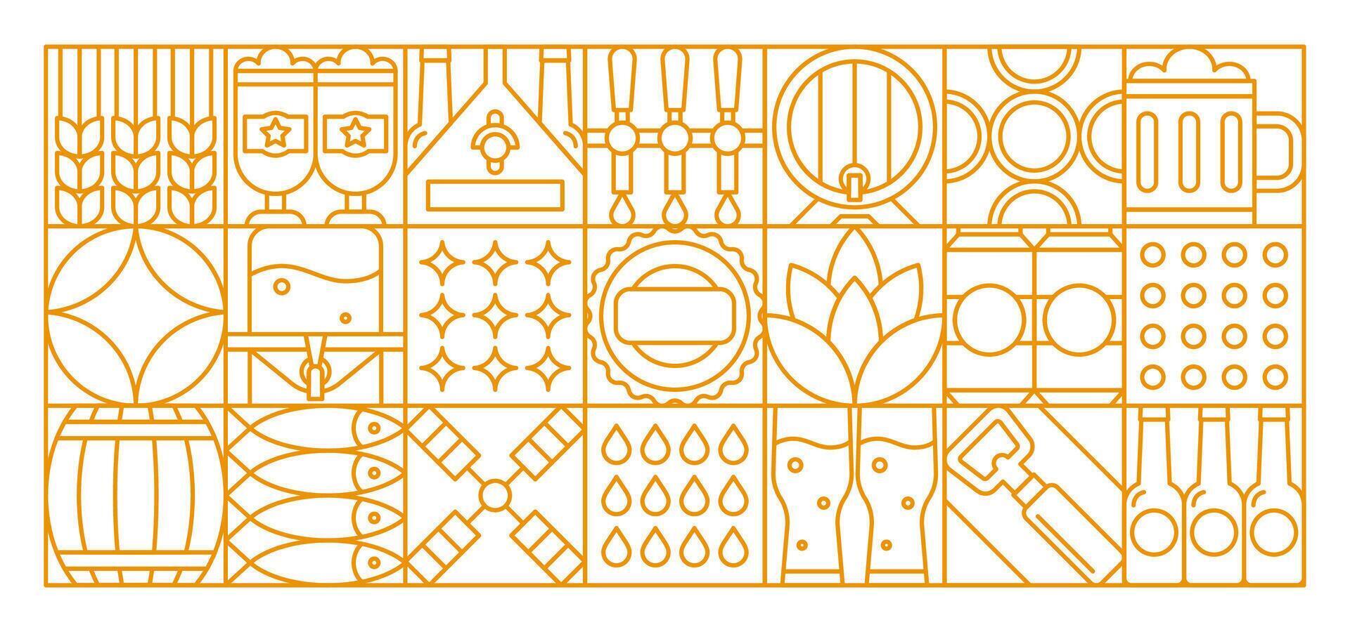 Abstract beer drink and beverage geometric pattern vector