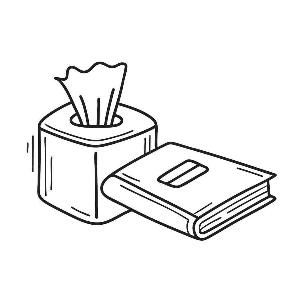 A tissue box laying near a diary vector
