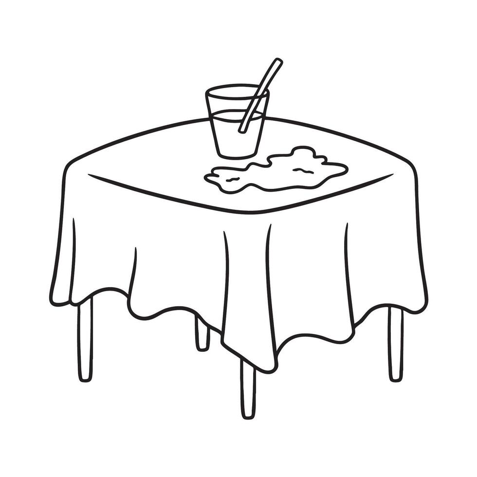 A tablecloth stained from spilled juice during breakfast vector