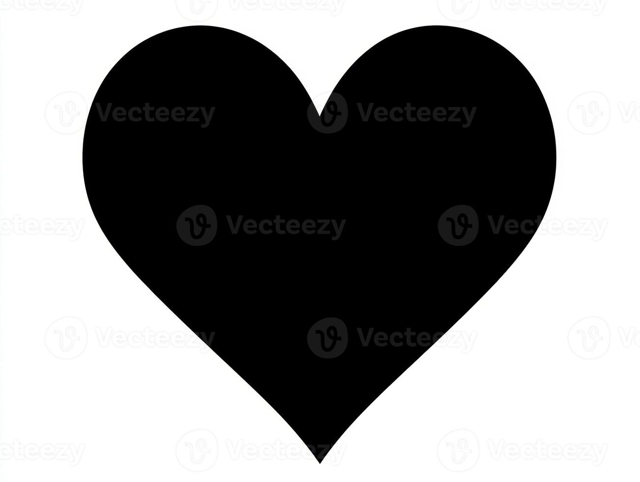 A striking black heart shape on a white background evokes emotion and simplicity in design art photo