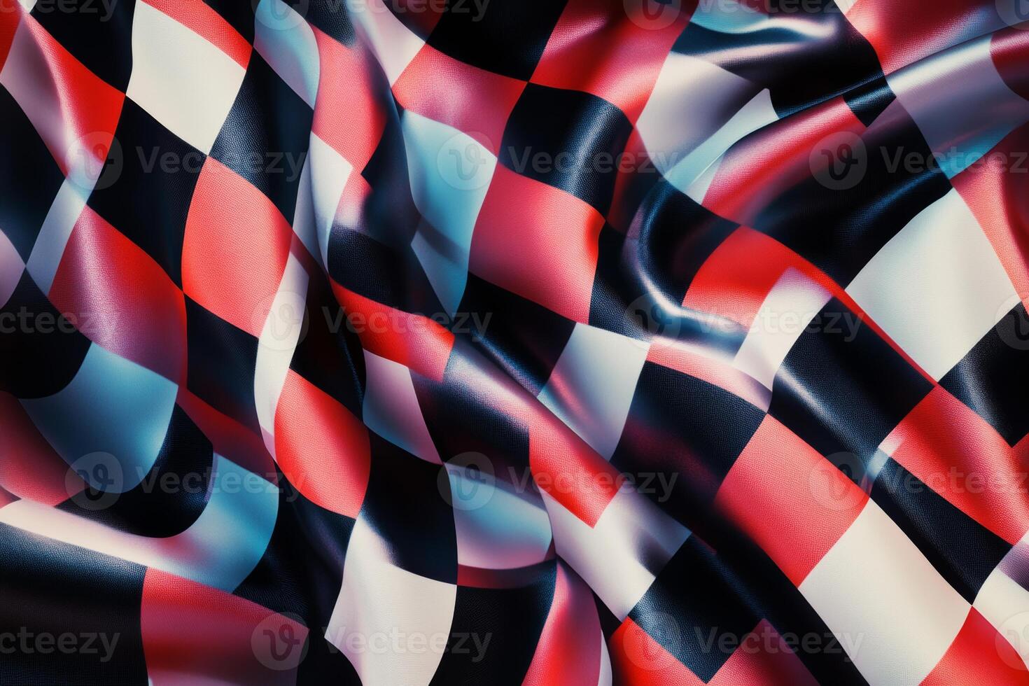 Vibrant checkered racing flags create an exciting backdrop for motorsport events and high-speed racing action photo