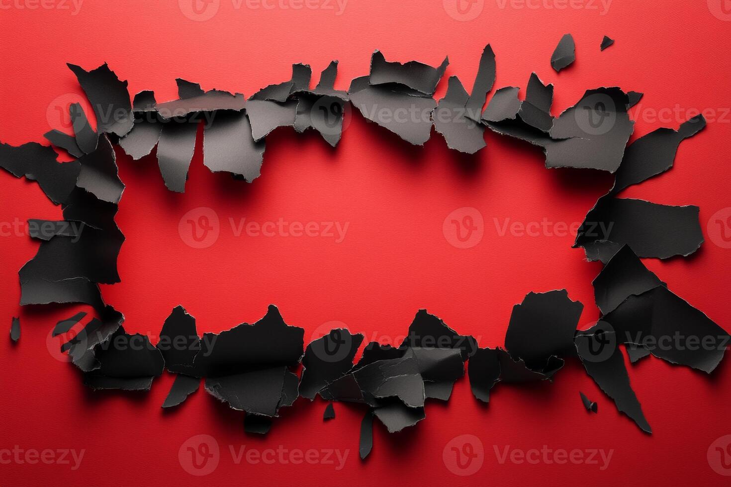 Exciting Black Friday sale announcement with a torn paper effect on a vibrant red background for upcoming shopping deals photo