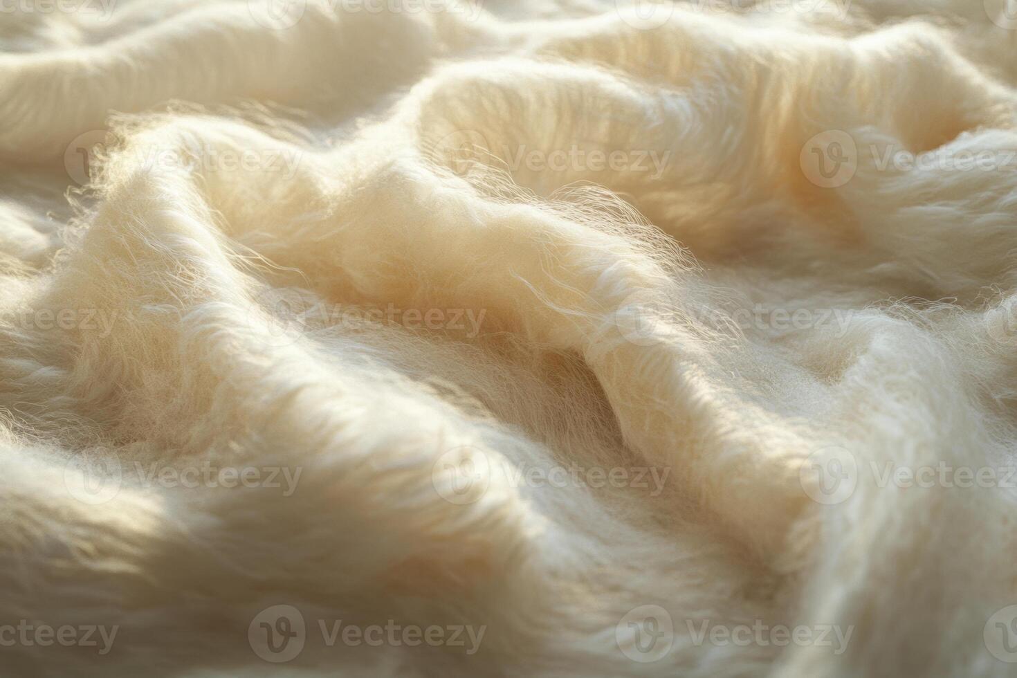 A close-up of a soft, fluffy mohair blanket highlighting its delicate fibers in warm light, perfect for cozying up on chilly evenings photo