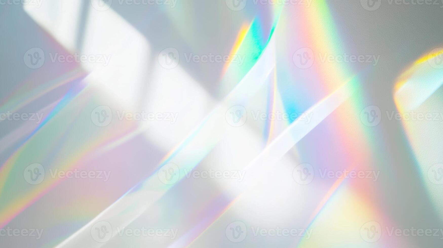 Colorful light reflections create a mesmerizing pattern on a surface in a bright room during daylight hours photo