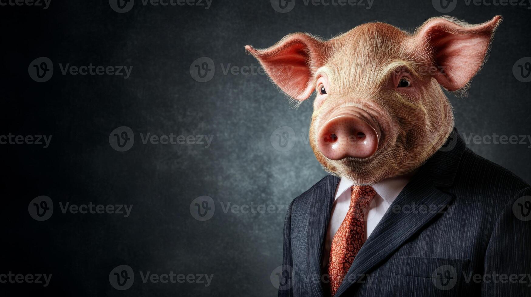 Dapper pig character representing humor and business in a whimsical artistic setting photo