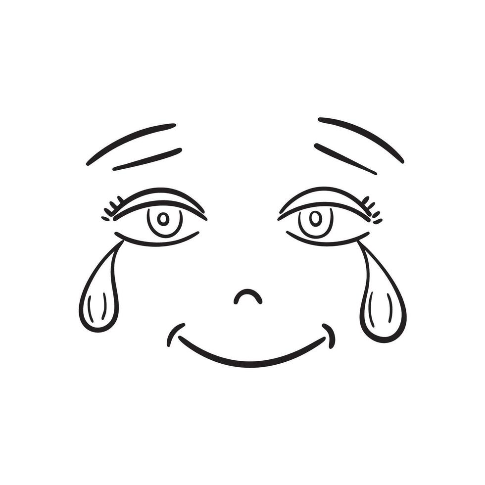 tears under one eye beside a smile vector