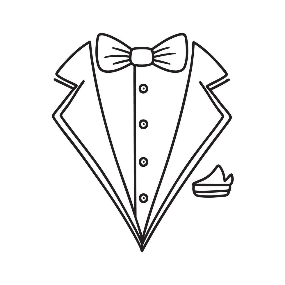 A tie bow resting beside a tuxedo vector