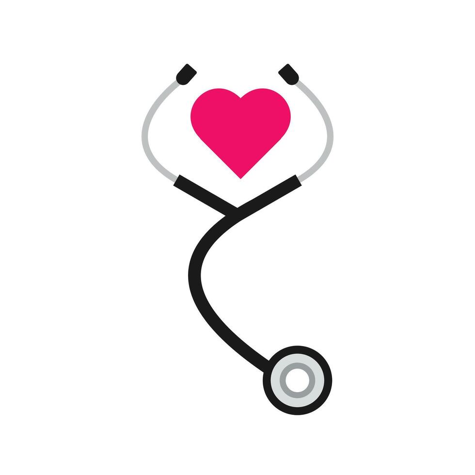 Stethoscope heart icon stock illustration vector