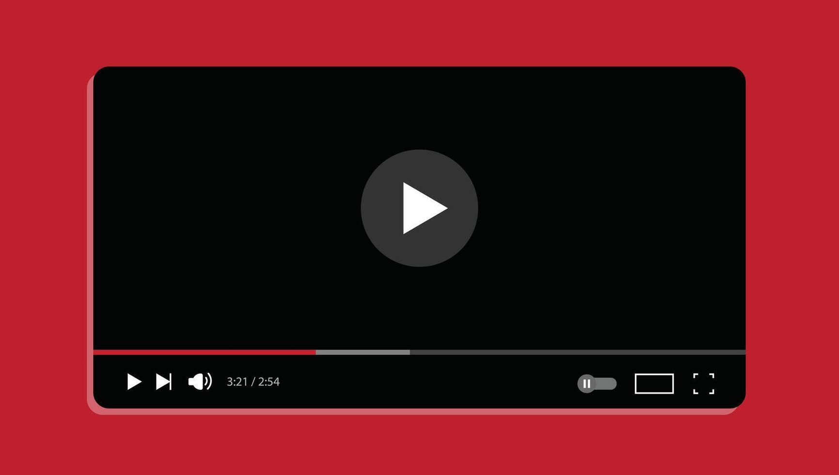 Player with play button on the web. stock illustration. Eps 10 vector