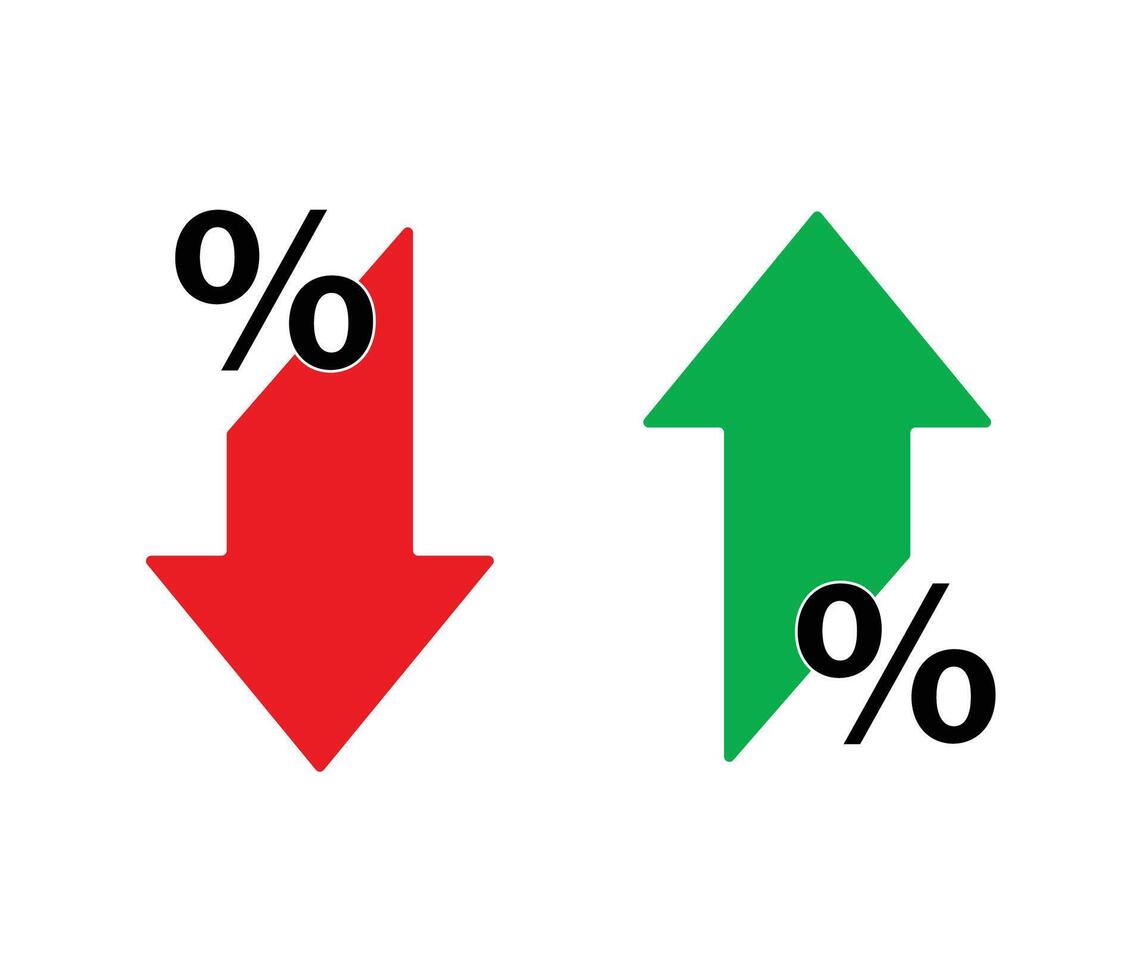 red arrow and green arrow. business and finance. stock illustration vector