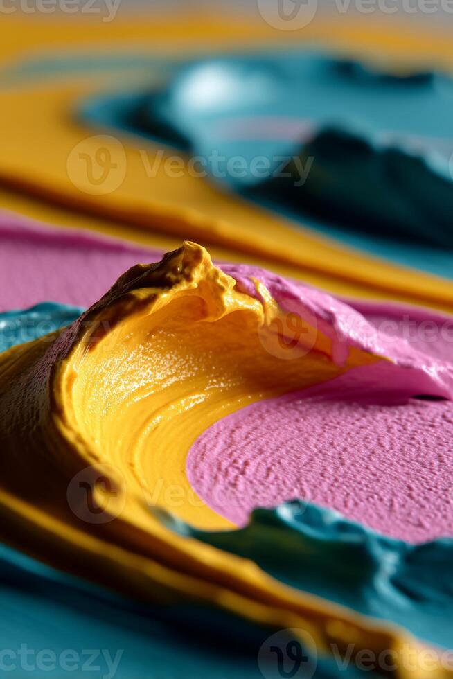 A close up of a colorful painting photo