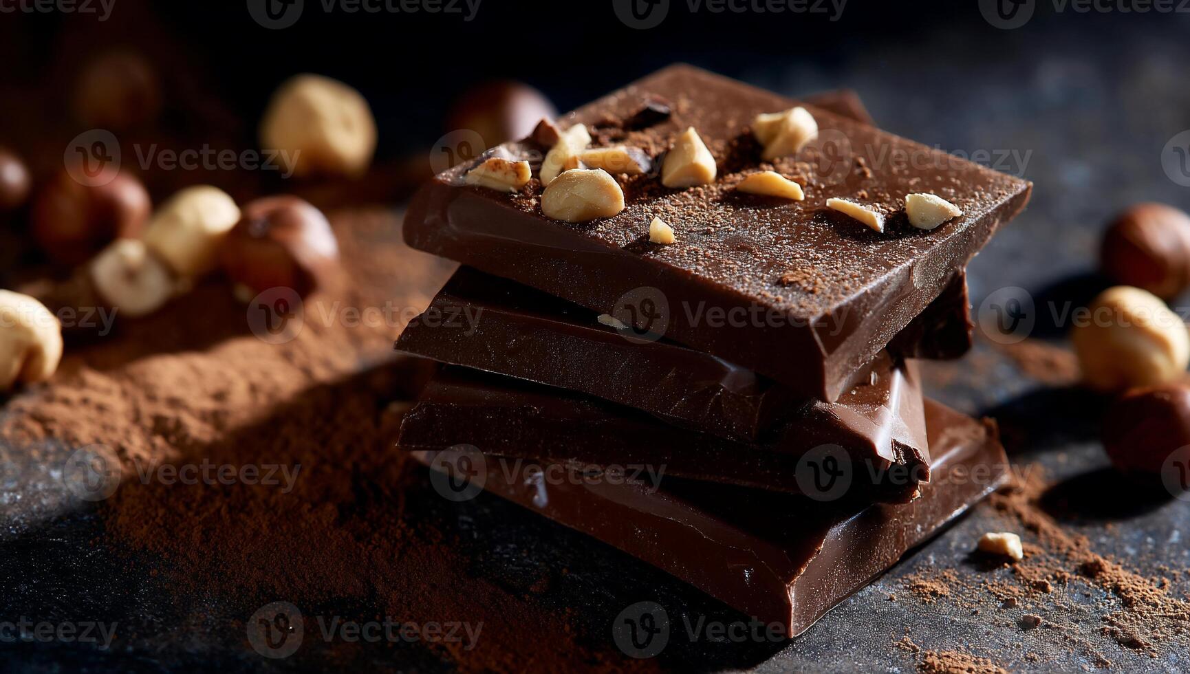Chocolate bar with nuts and chocolate photo