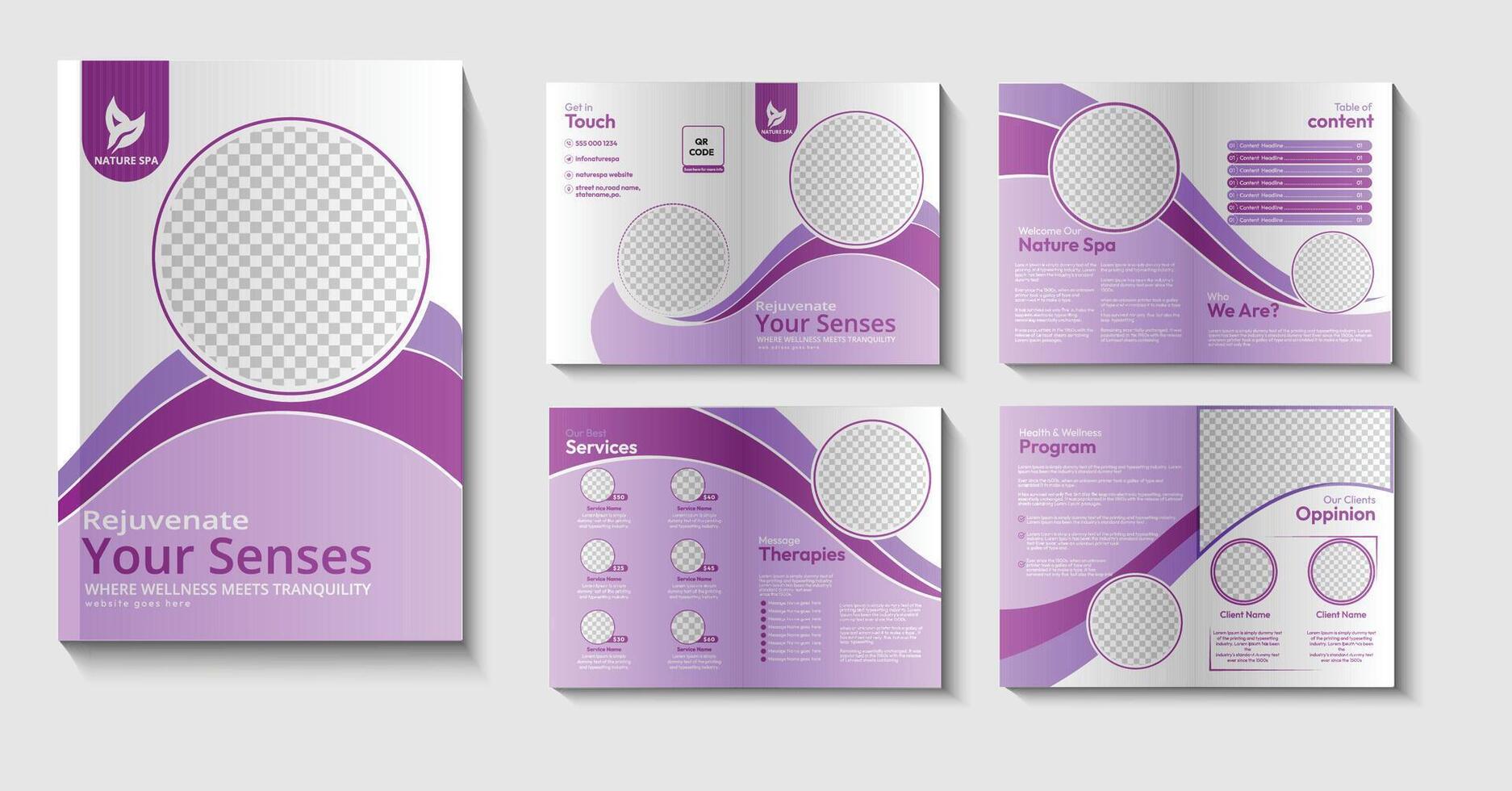 Minimalist Spa brochure Nature-Inspired Tranquility Design vector