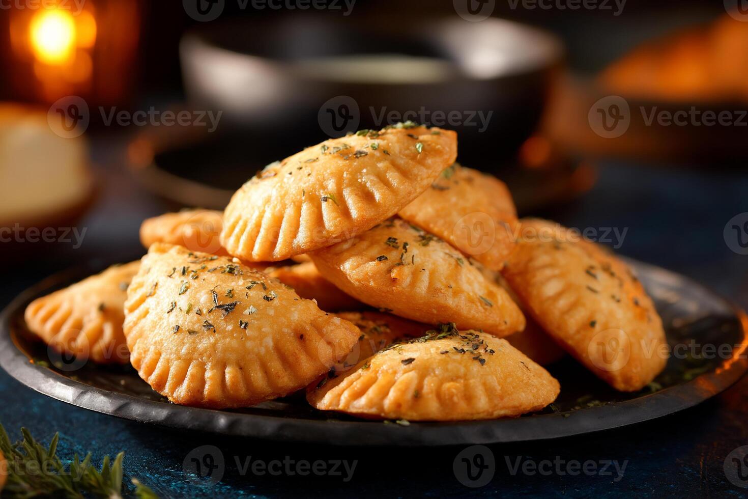 A plate of pastries on a table photo