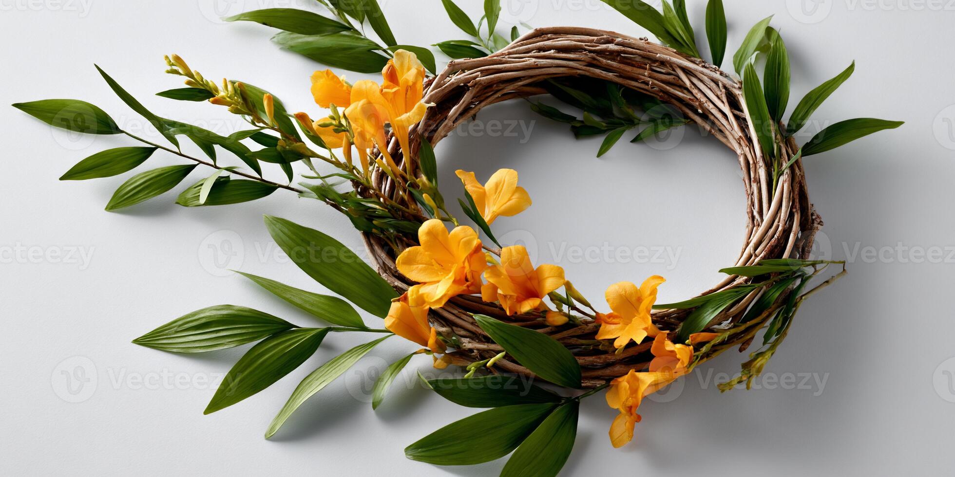 Delicate Yellow Floral Wreath photo
