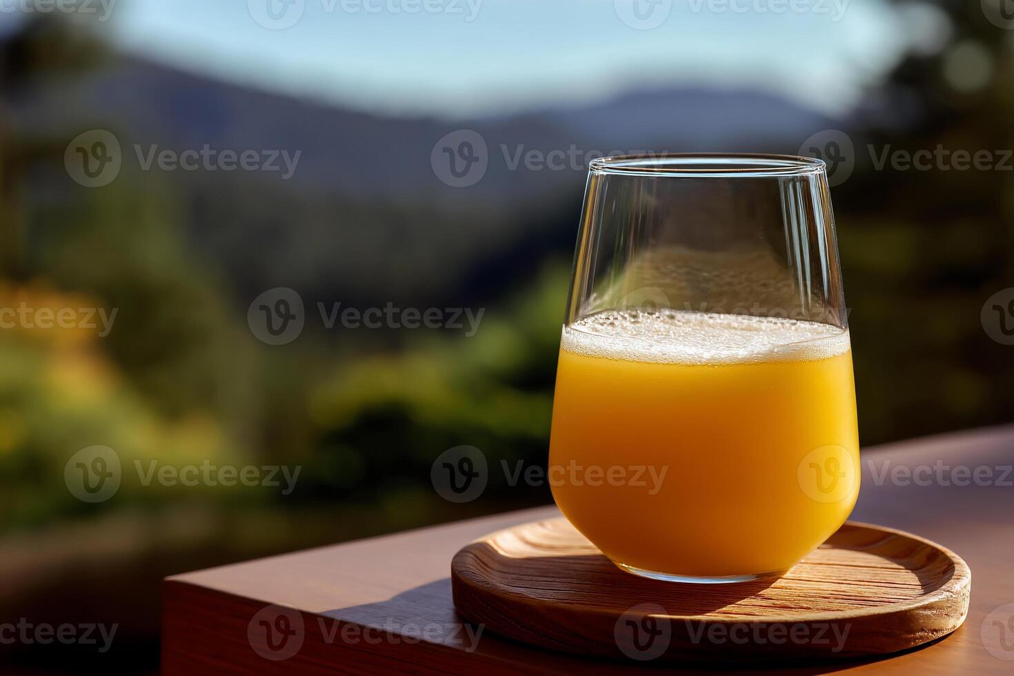 A glass of orange juice photo