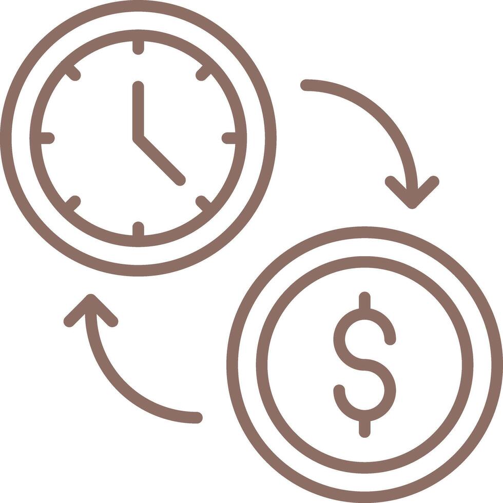 Time Is Money Line Icon vector
