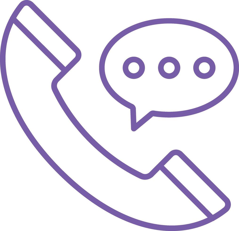 Phone Call Line Icon vector