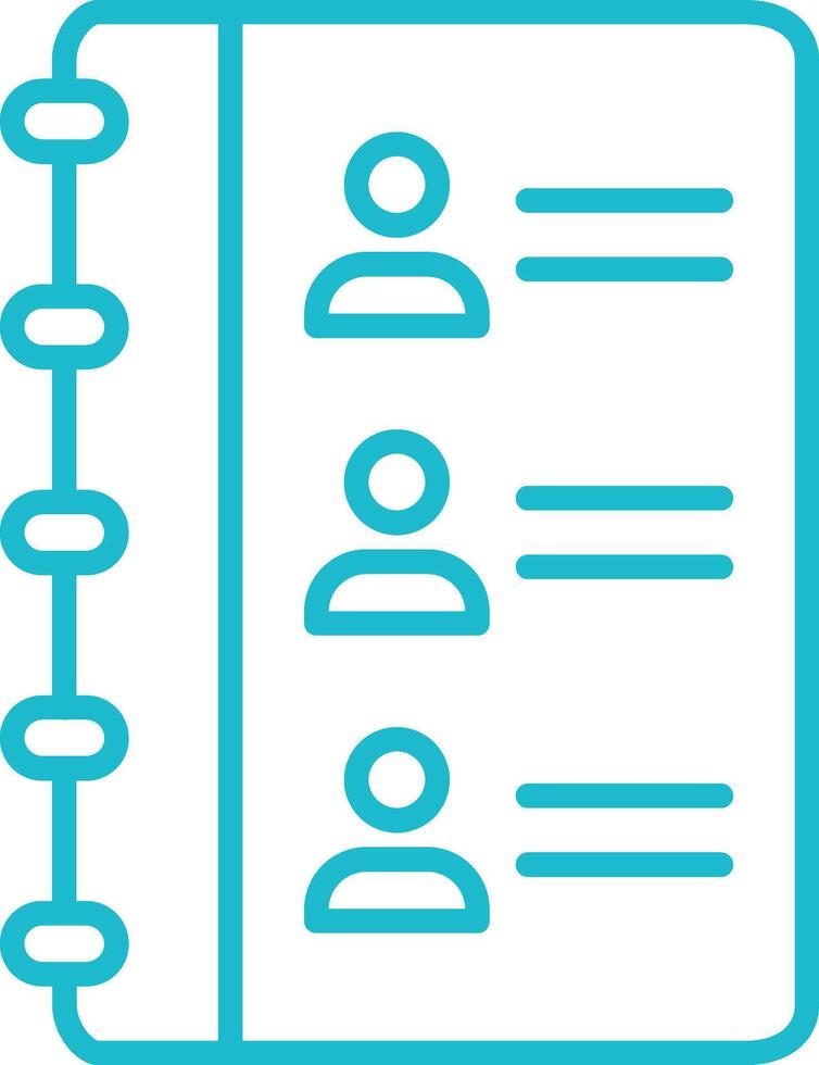 Contact List Line Icon vector