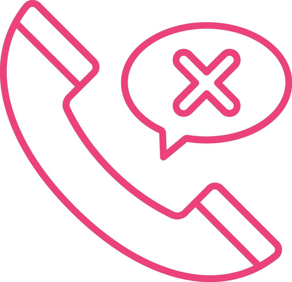 Rejected Call Line Icon vector