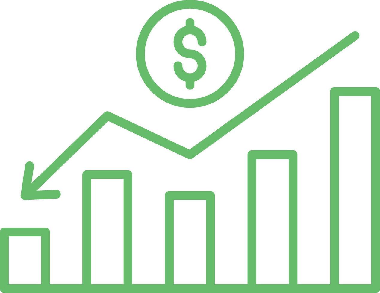 Loss Chart Line Icon vector
