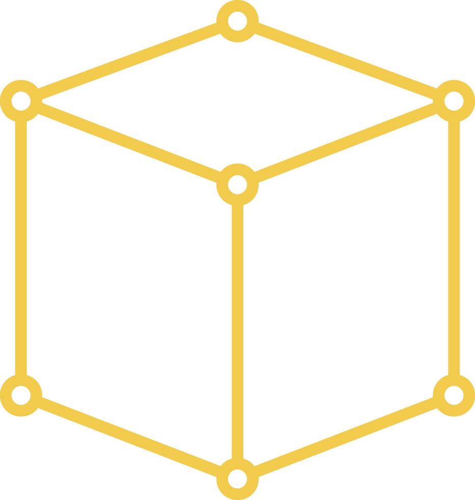 Cube Line Icon vector