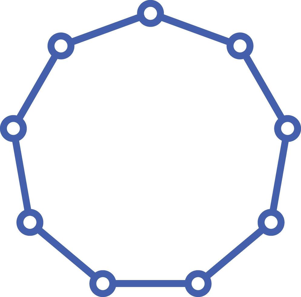 Nonagon Line Icon vector