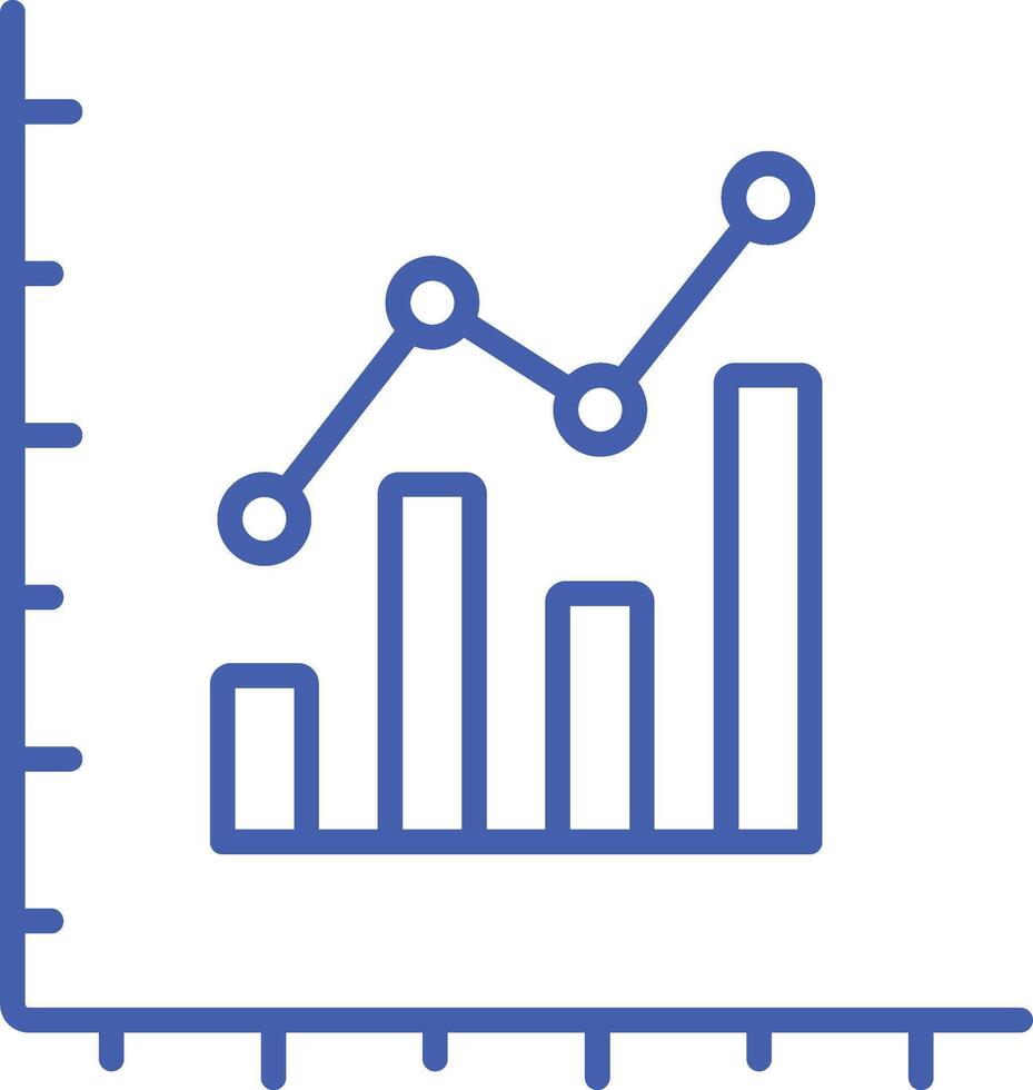 Bar Graph Line Icon vector