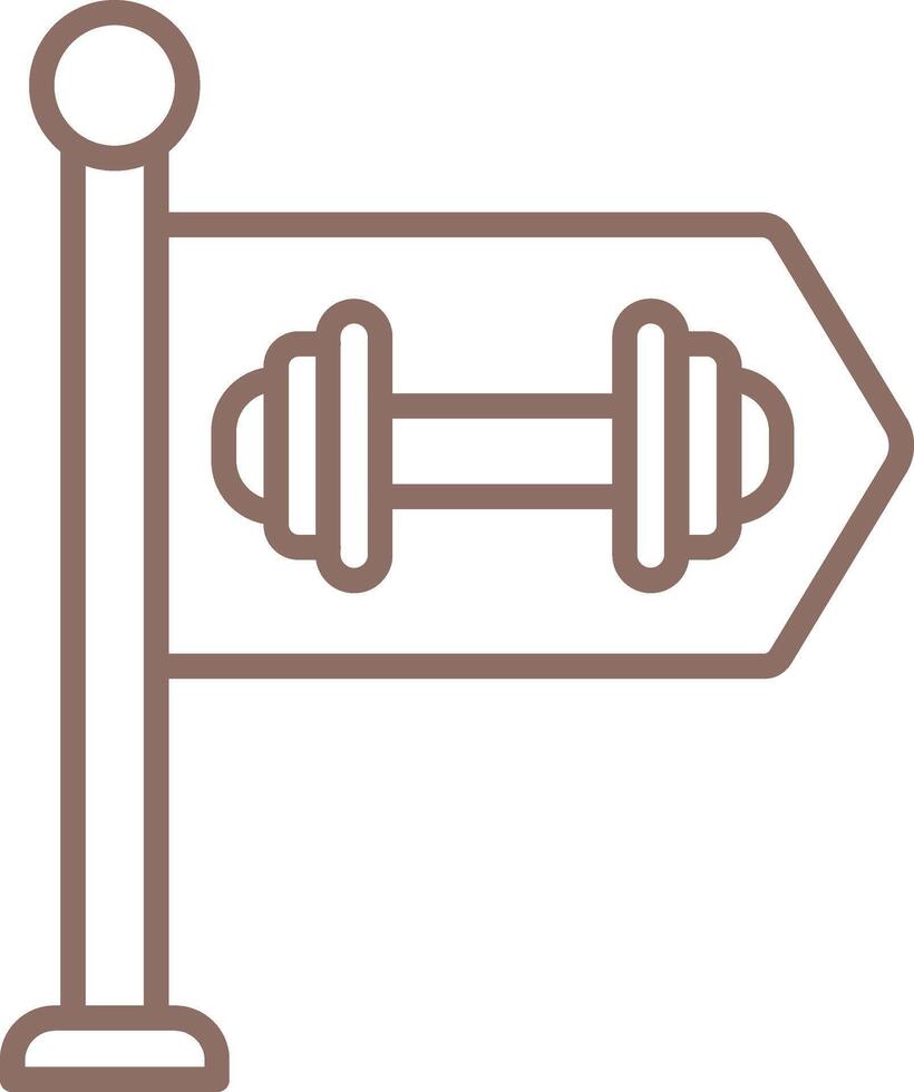 Gym Sign Line Icon vector