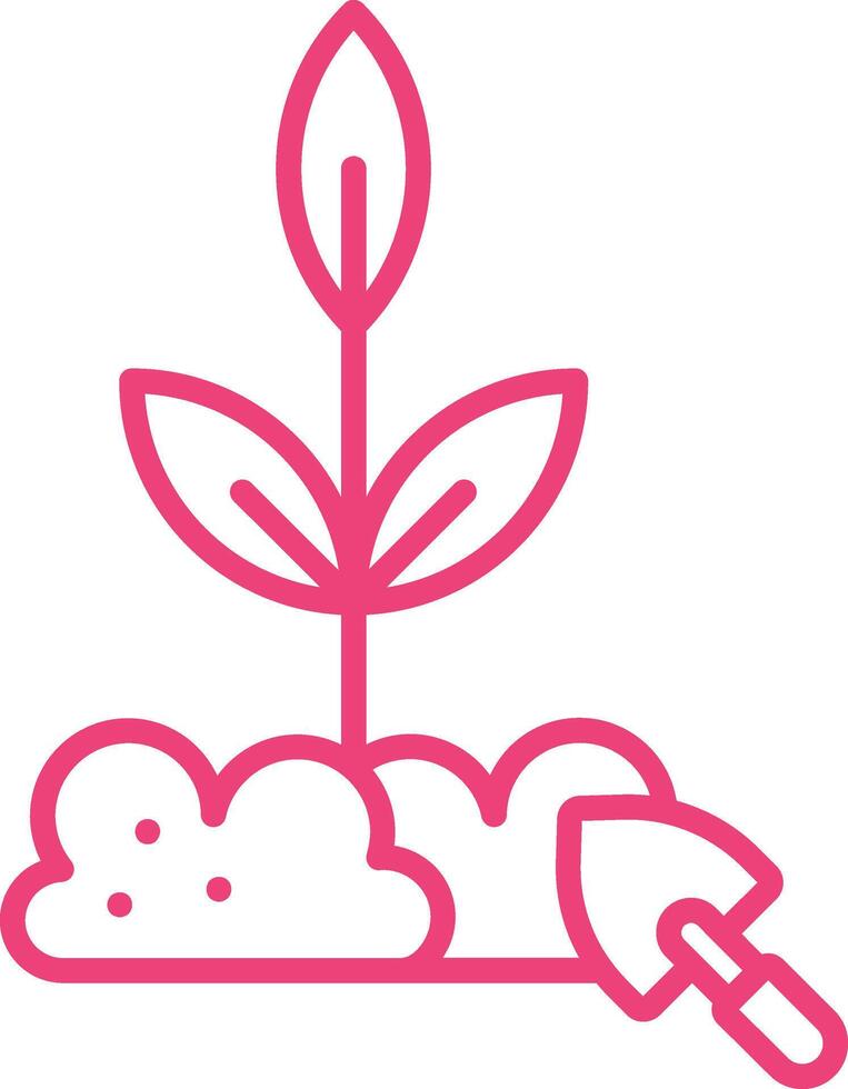 Planting Line Icon vector
