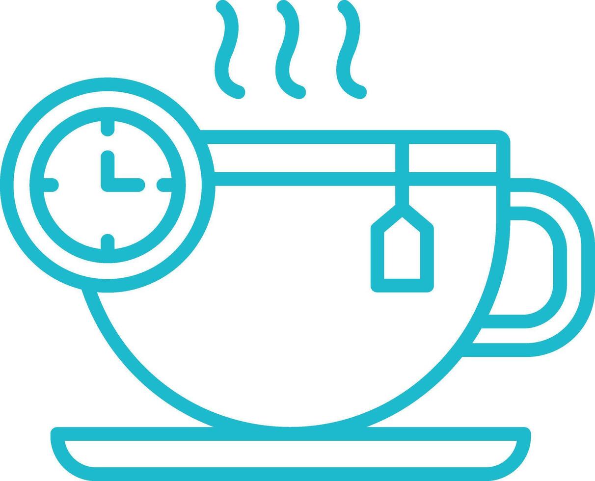 Tea Time Line Icon vector