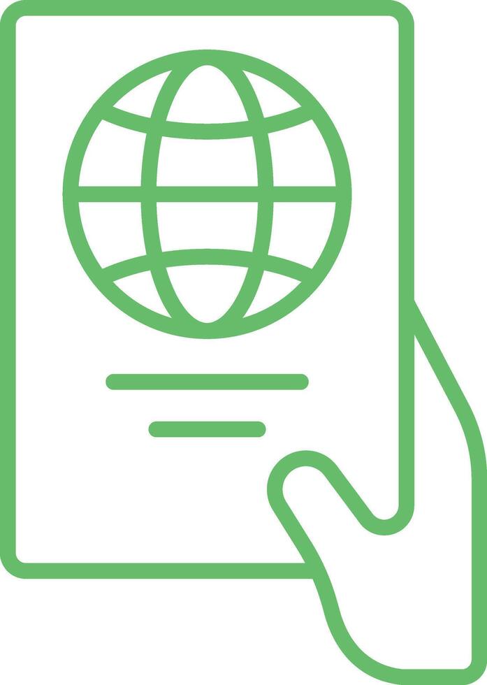 Passport control Line Icon vector