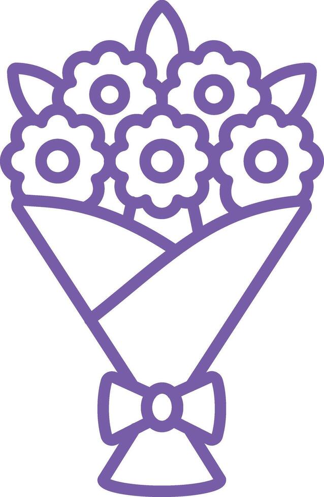 Flower Bouquet Line Icon vector