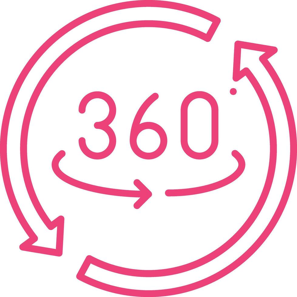 360 Degrees Line Icon vector
