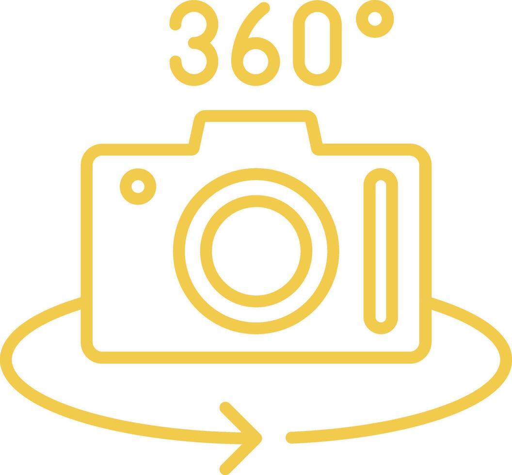 360 Camera Line Icon vector