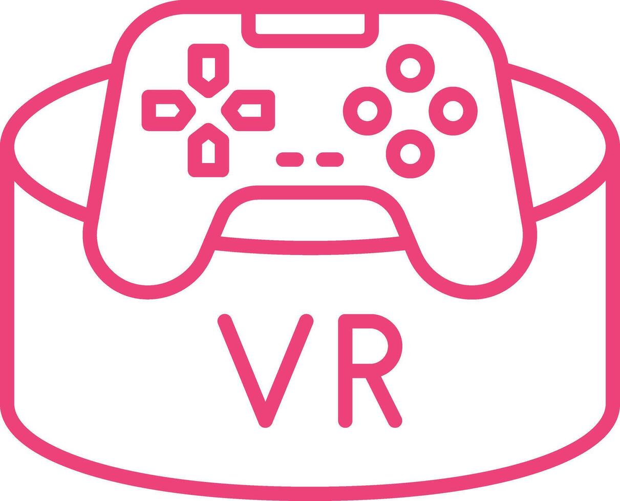 Vr Game Line Icon vector