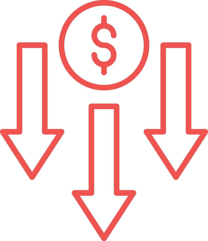 Price Decrease Line Icon vector