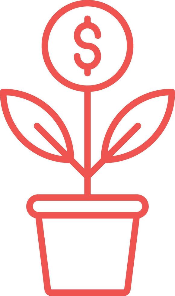 Money Plant Line Icon vector