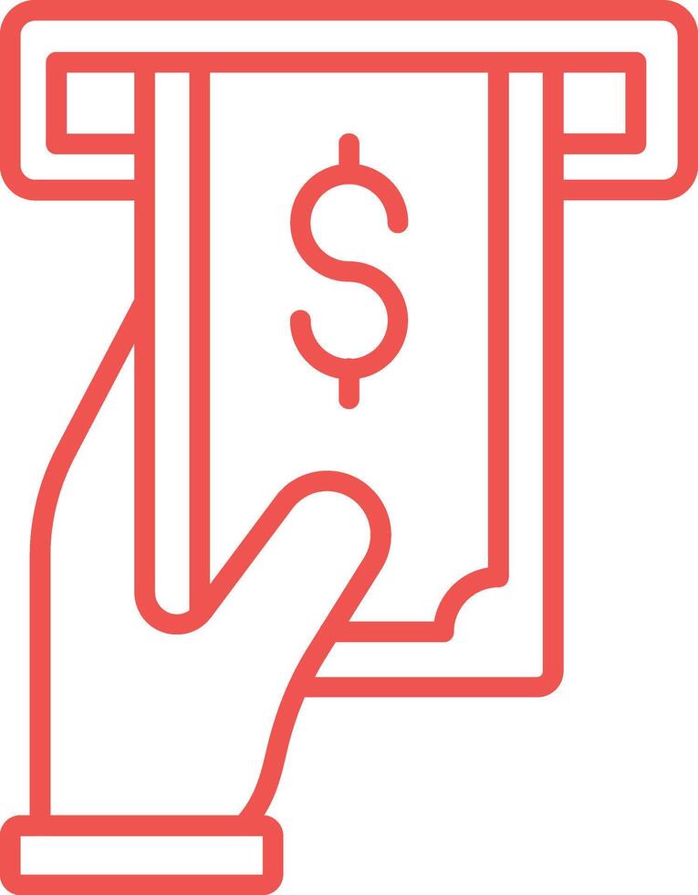 Cash Withdrawal Line Icon vector