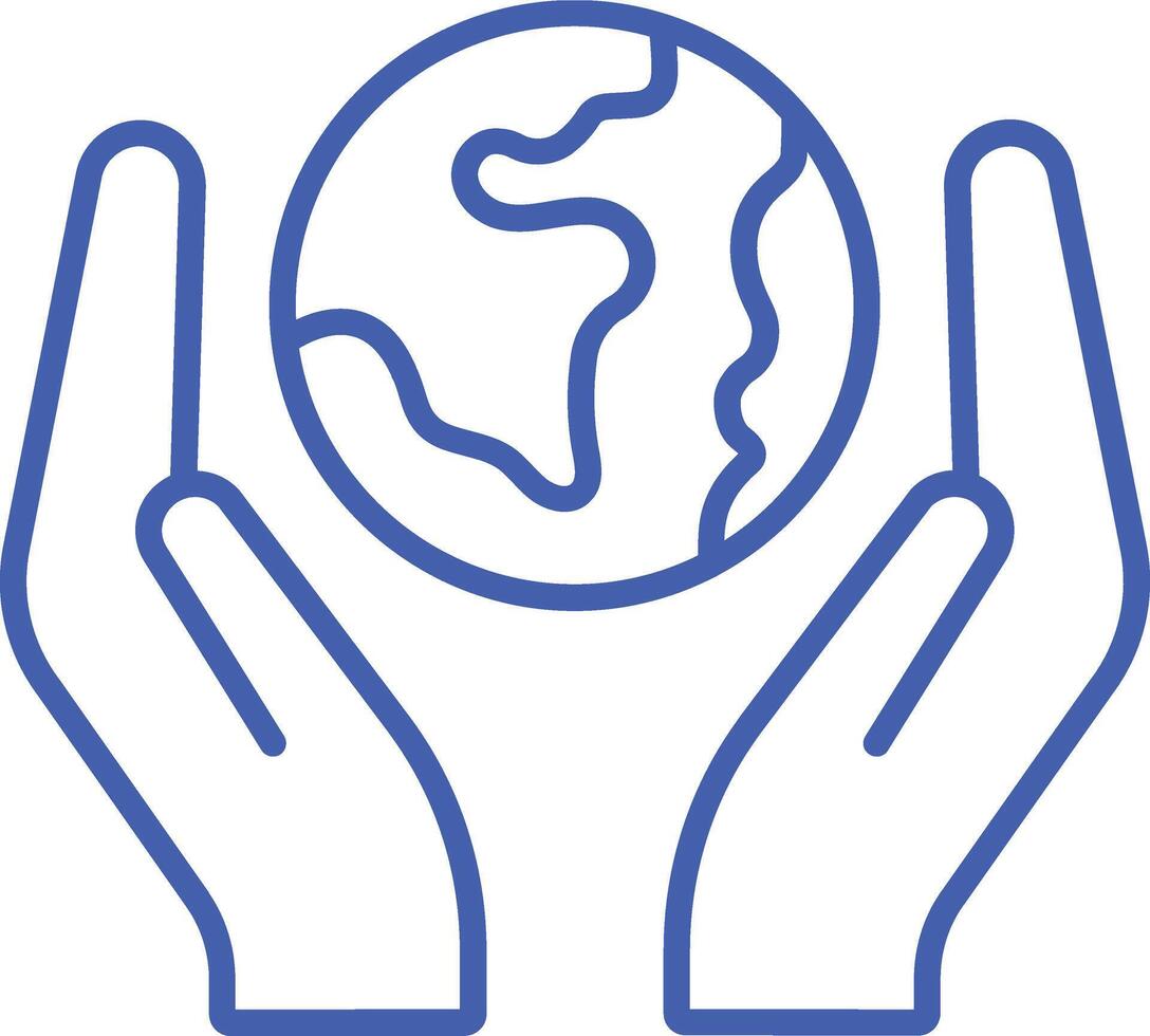 Save The World Line Icon vector