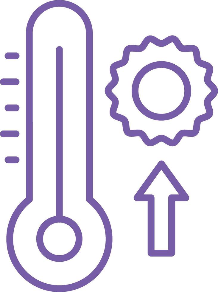 High Temperature Line Icon vector