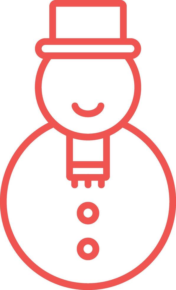 Snowman Line Icon vector